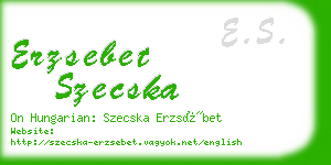 erzsebet szecska business card